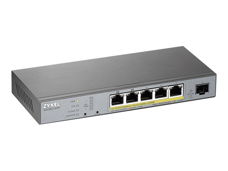 Zyxel Netzwerk-Switch – 6 Anschlüsse, PoE-Unterstützung