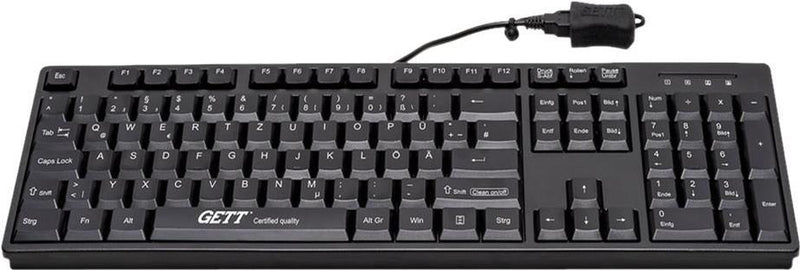 GETT USB-Tastatur – Waschbar, Antimikrobiell, Spritzwassergeschützt