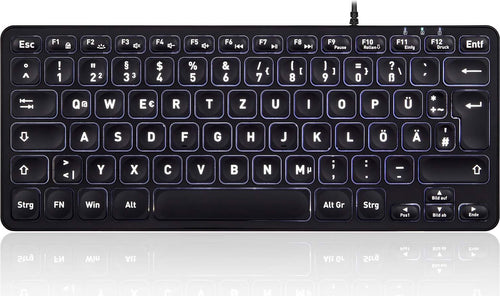 PERIXX Mini-Tastatur – Hinterleuchtet, Scherenschalter, USB-Anschluss