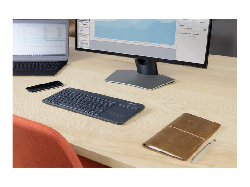 Logitech Kabellose Tastatur – Mit Touchpad, 10 m Reichweite