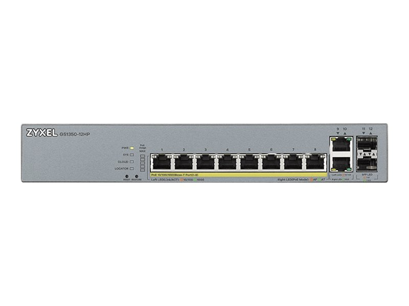 Zyxel Netzwerk-Switch – 12 Anschlüsse, PoE+ für Überwachung
