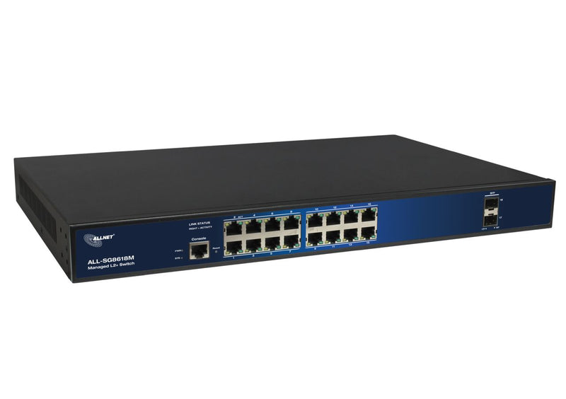 ALLNET 16-Port Switch – Lüfterlos, Gigabit Geschwindigkeit