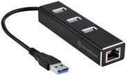 SilverStone USB-Hub – 3 Anschlüsse, Netzwerkverbindung