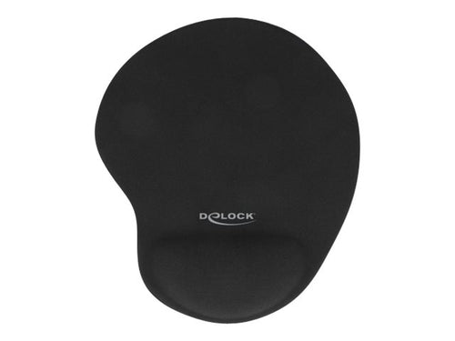 DELOCK Ergonomisches Mauspad – Mit Gel-Handballenauflage, Schwarz