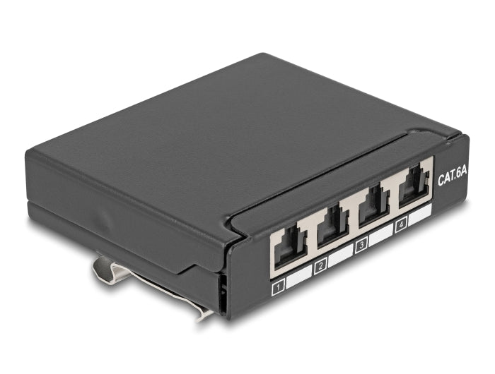 DELOCK Mini Patchpanel – 4 Ports, Cat.6A, für Tischmontage
