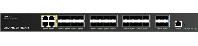Grandstream Managed Switch – 24 Anschlüsse, Gigabit Ethernet