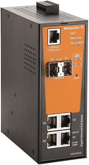 Weidmüller Ethernet Switch – 6 Ports, PoE für Industrie