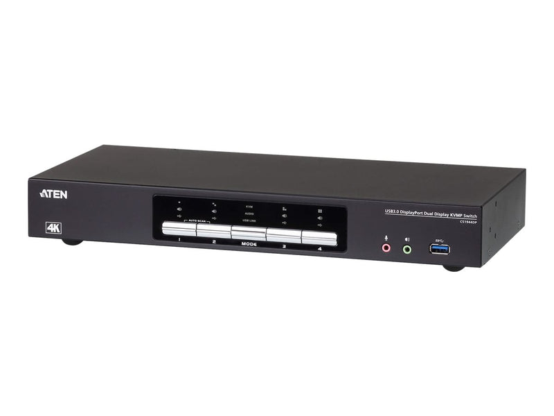 Aten KVMP-Switch – 4K DisplayPort für 2 Bildschirme, USB 3.0