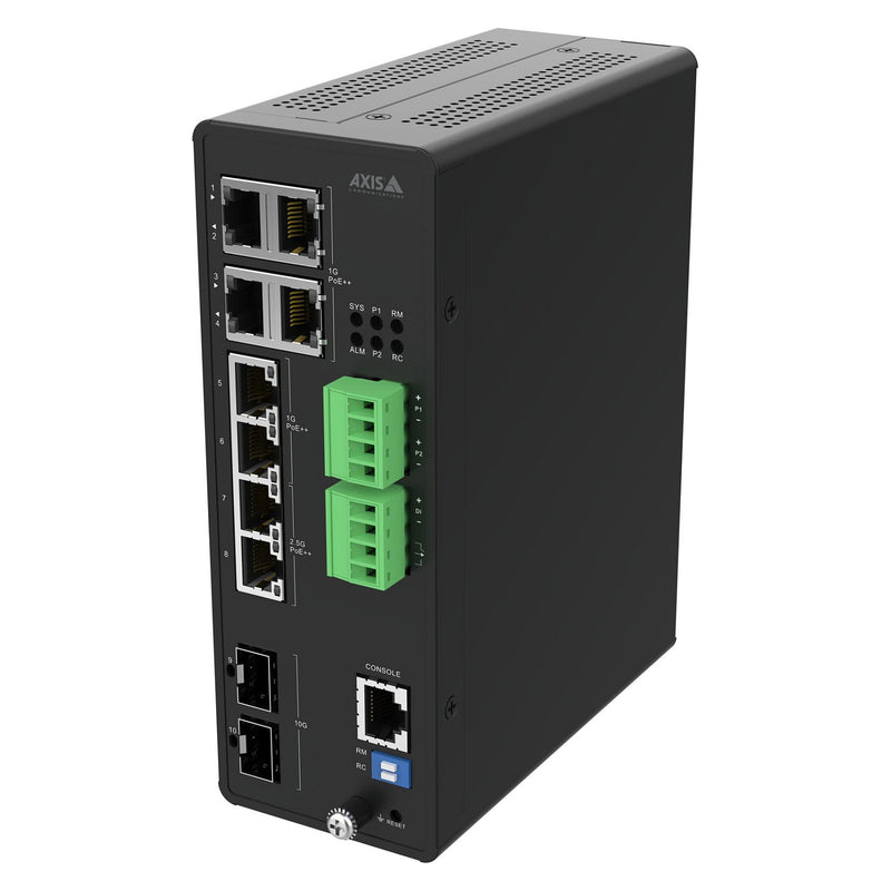 Axis Industrieller Switch – 8x 10G Ethernet, PoE++ für hohe Leistung