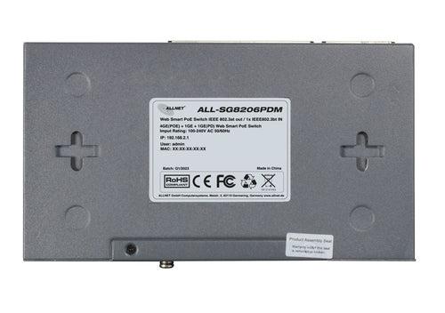 ALLNET 6-Port Gigabit Switch – PoE-Unterstützung, Smart Management