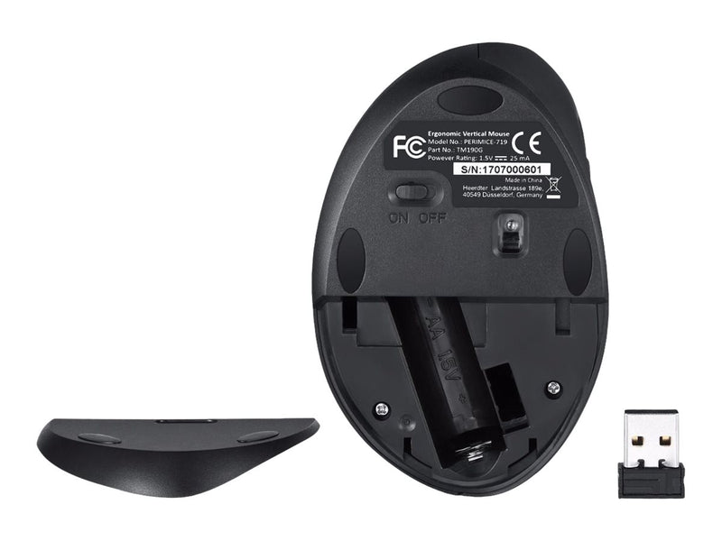 PERIXX Ergonomische USB-Maus – Kabellos, für Rechtshänder