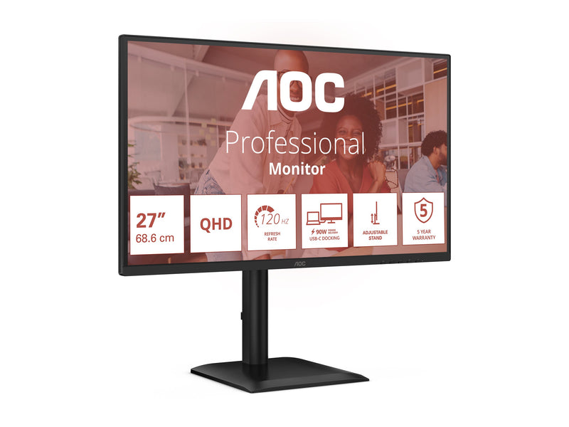AOC 27" LED-Monitor – 2K-Auflösung, USB-C-Anschluss