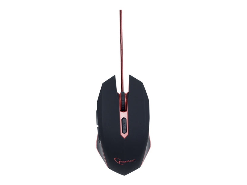 GEMBIRD Optische USB-Maus – Für Rechts- und Linkshänder, Rot