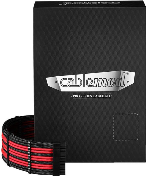 CableMod Stromkabelkit – ModMesh, Schwarz/Rot