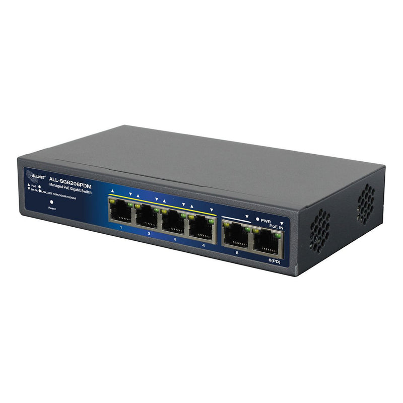 ALLNET 6-Port Gigabit Switch – PoE-Unterstützung, Smart Management