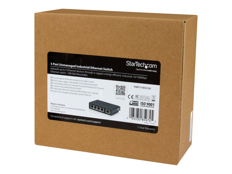Startech Ethernet Switch – 5 Ports für industrielle Anwendungen
