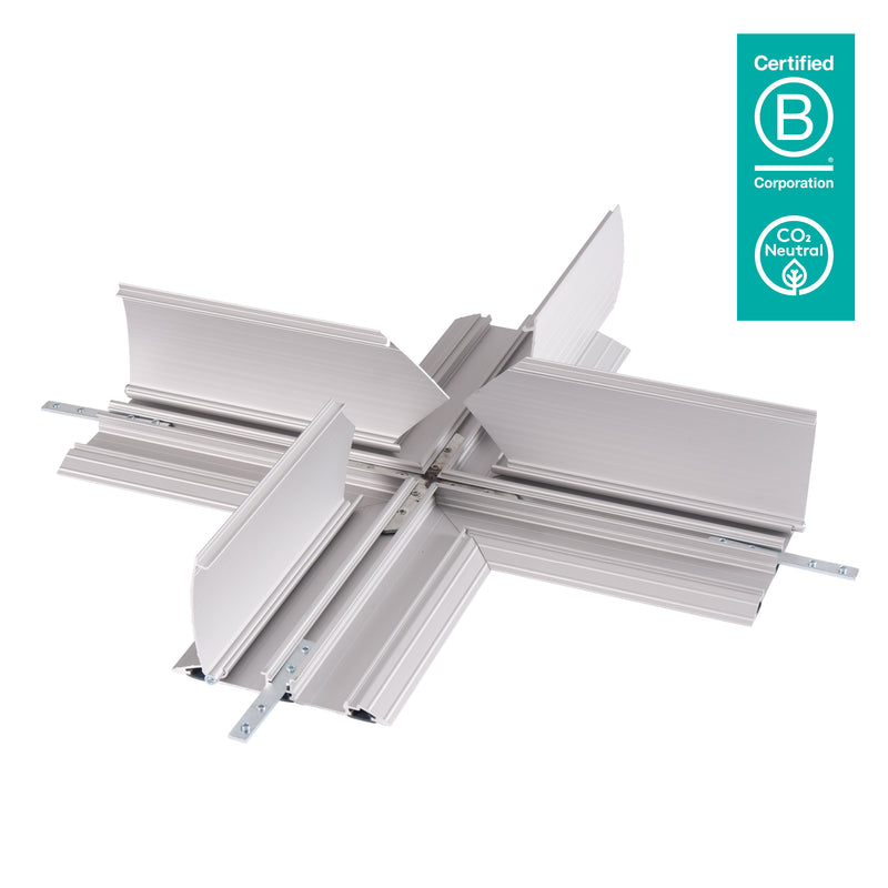 Dataflex Kabelschutz – Kreuzverbindung, silber, recyceltes Material