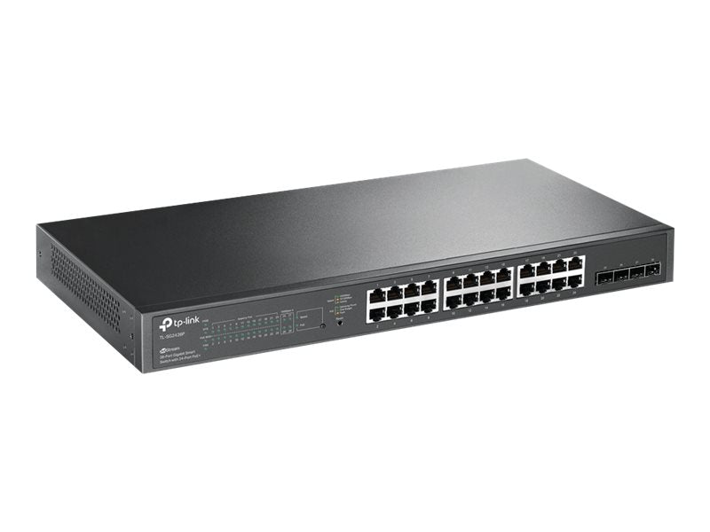 TP-Link 28-Port Gigabit Switch – 24 PoE+ Anschlüsse, Rack-montierbar