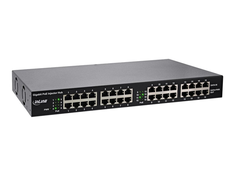 Inline PoE+ Netzwerk Injektor – 16 Ports, Gigabit Geschwindigkeit