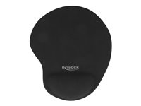DELOCK Ergonomisches Mauspad – Mit Gel-Handballenauflage, Schwarz