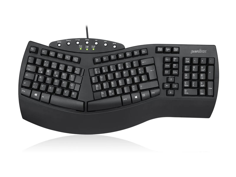 PERIXX Tastatur-Maus-Set – Ergonomisch, USB-Anschluss