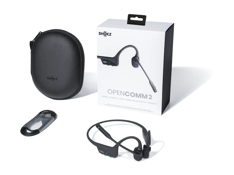 Shokz OpenComm2 Headset – Offenes Ohr, Bluetooth, Kabellos