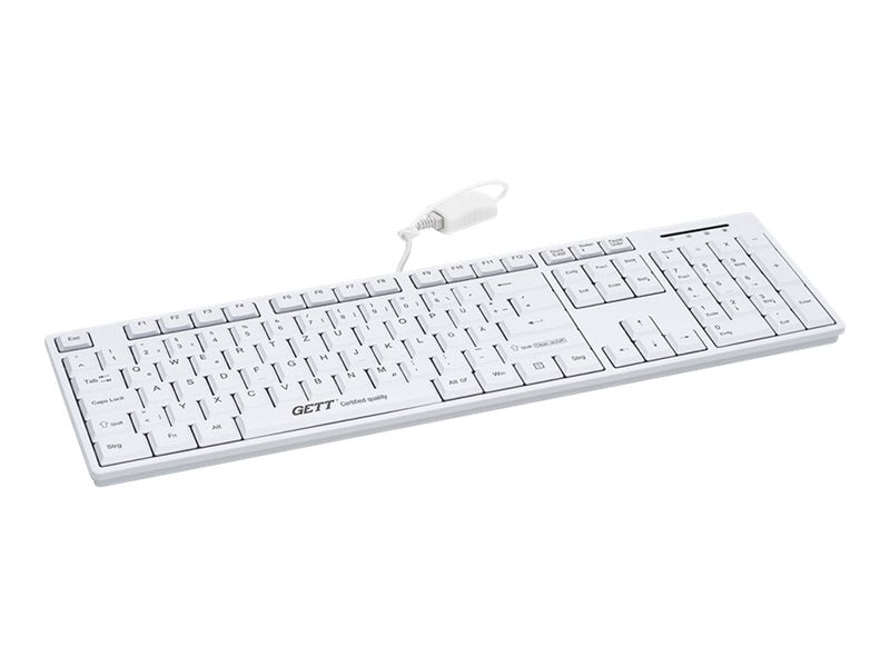 GETT USB-Tastatur – Spritzwassergeschützt, Antimikrobielle Oberfläche