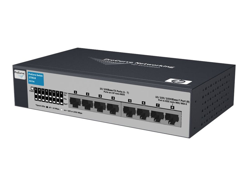 HP Enterprise Switch – 8 Anschlüsse, geräuscharm für Büros