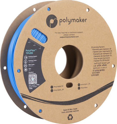 PolyMaker Flexibles TPU-Filament – 1,75 mm, blau, 750 g