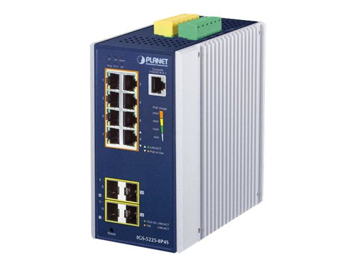 PLANET Switch – 8 PoE+ Ports, Wandmontage möglich