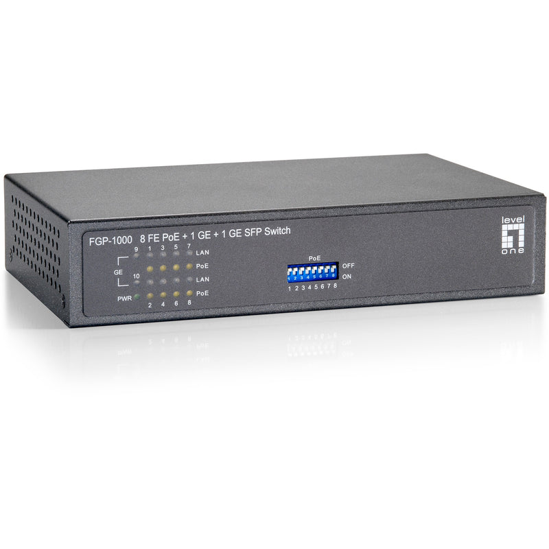 LevelOne Netzwerk-Switch – 8 PoE-Ports, Gigabit-Verbindung