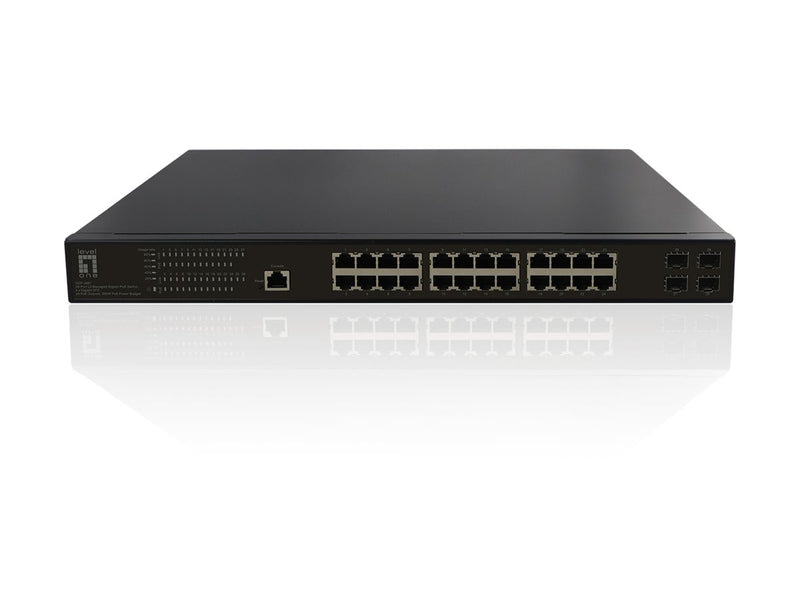 LevelOne Netzwerk-Switch – 24 Anschlüsse, PoE+, Gigabit Ethernet