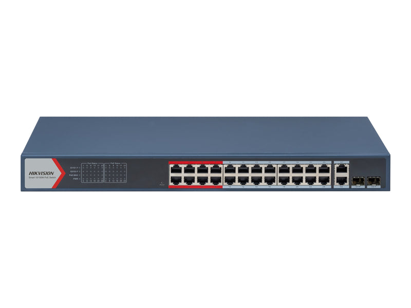 Hikvision Managed Switch – 24 PoE+ Anschlüsse, Rack-montierbar