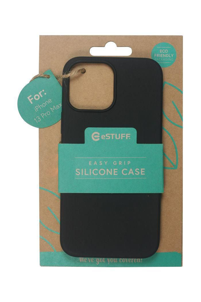 eSTUFF Handyhülle – Silikon, schwarz, für iPhone 13 Pro Max