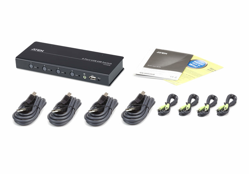 ATEN 4-Port USB KM Switch – Steuern Sie 4 PCs mit einer Tastatur und Maus