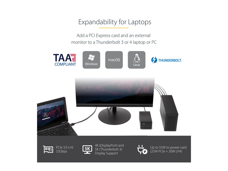 StarTech Thunderbolt 3 Erweiterungsgehäuse – PCIe Slot, DisplayPort