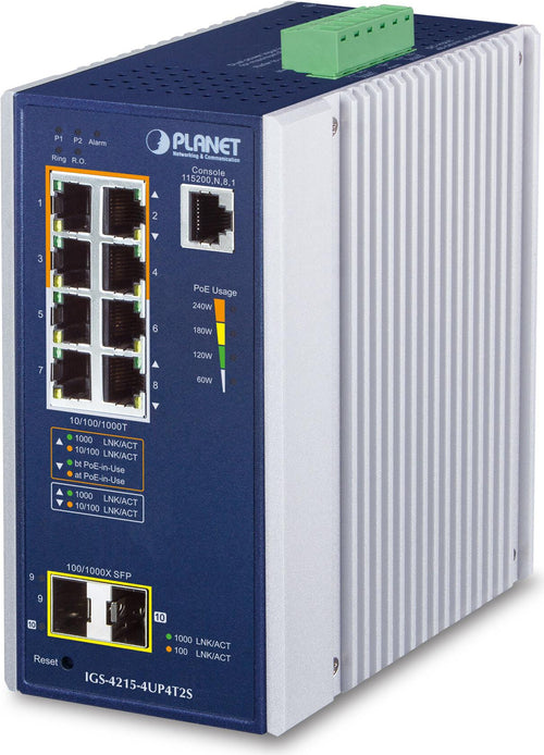 Planet Technology Netzwerk-Switch – PoE, 8 Gigabit-Ports