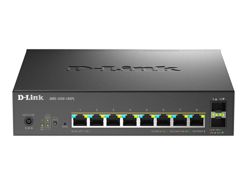 D-Link Netzwerk-Switch – 10 Anschlüsse, PoE++ Unterstützung