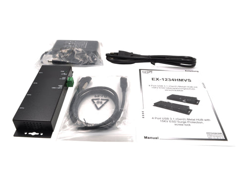 Exsys USB-Hub – 4 Anschlüsse, Desktop & wandmontierbar