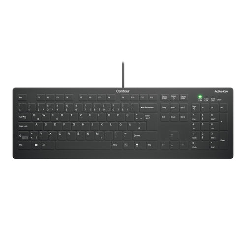 CONTOUR Kabelgebundene Tastatur – Robustes Design, DE-Layout