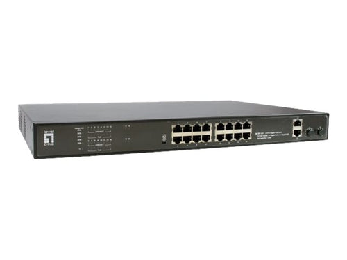 LevelOne 20-Port Gigabit Switch – PoE-Unterstützung, Rack-montierbar