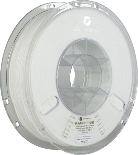 POLYMAKER PolyFlex TPU-Filament – Flexibel, 1.75 mm, Weiß