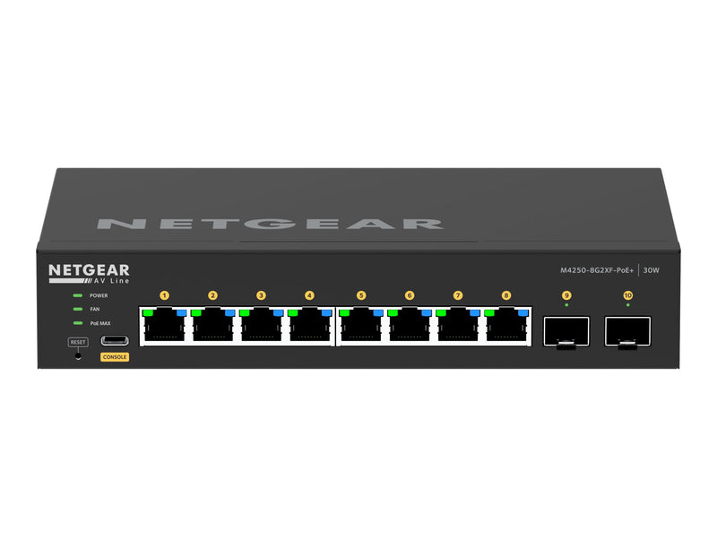 Netgear Managed Switch – 10 Anschlüsse, PoE+ Unterstützung