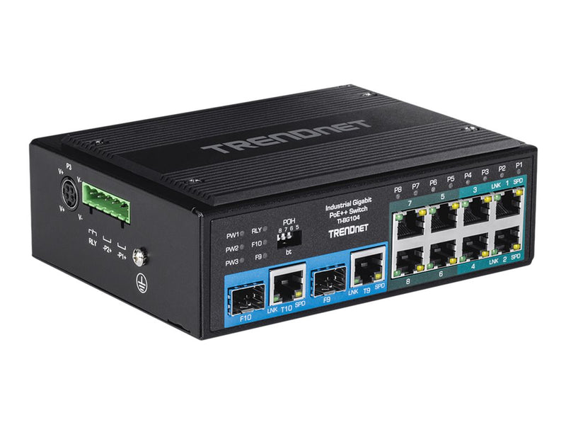 TRENDnet 10-Port Gigabit Switch – PoE++ für Industrie