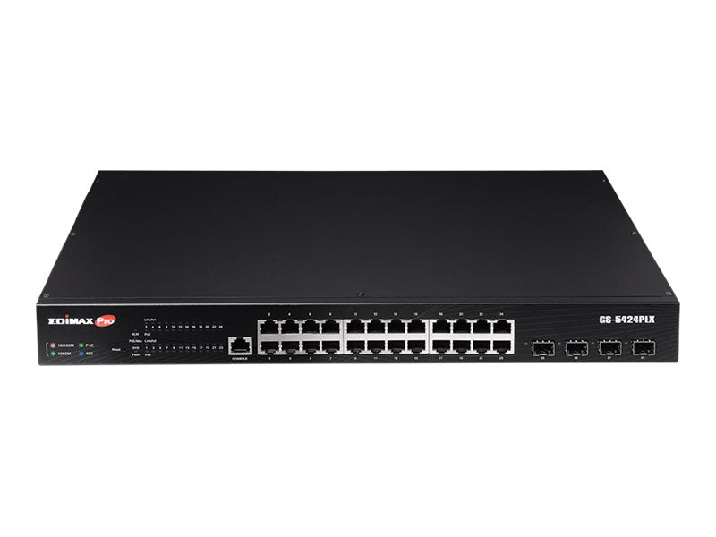 Edimax 24-Port Gigabit Switch – PoE+ für Überwachung, 10GbE Uplinks