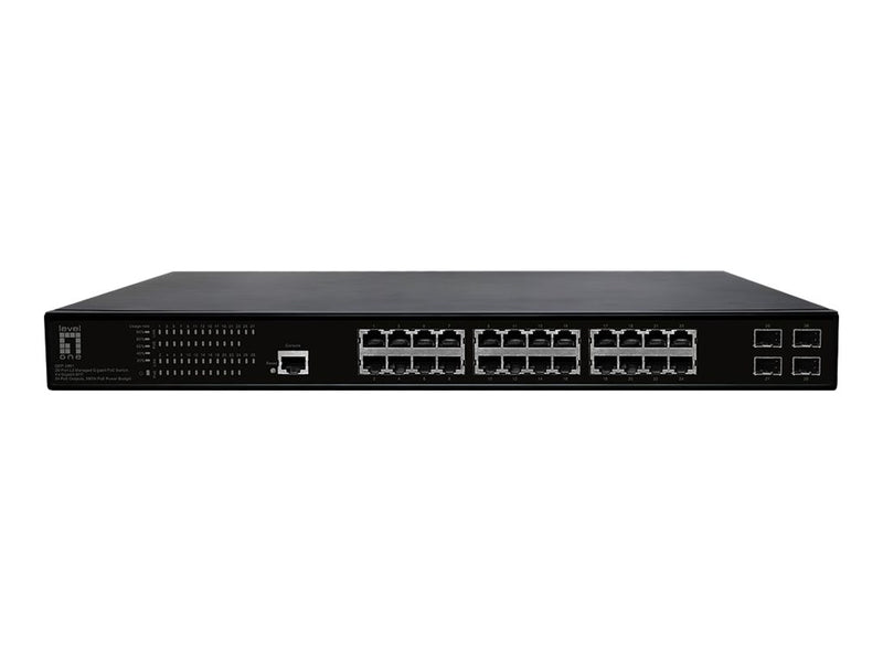 LevelOne Netzwerk-Switch – 24 Anschlüsse, PoE+, Gigabit Ethernet