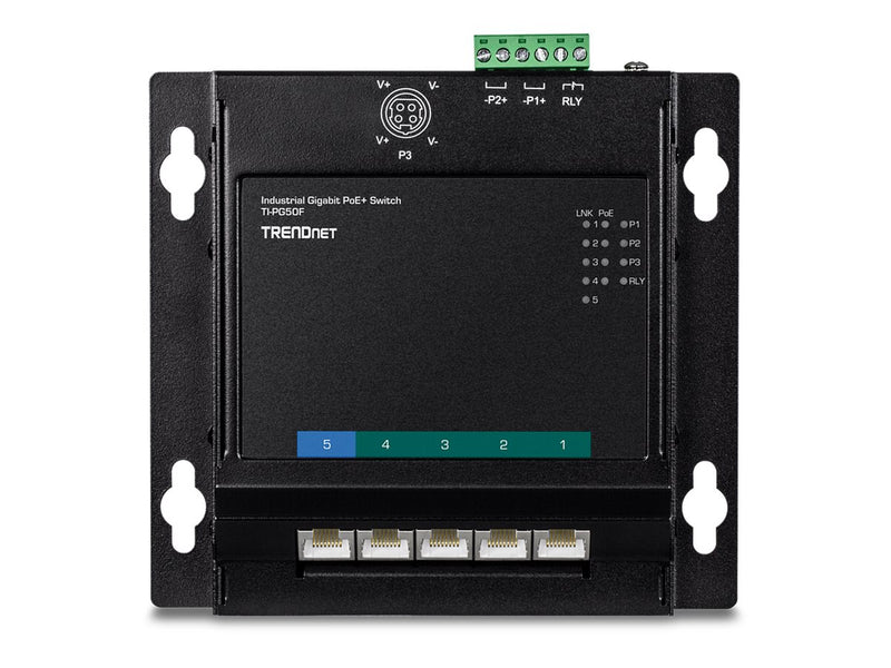 Trendnet Industrie-Switch – 5 Ports, PoE+, robustes Metallgehäuse