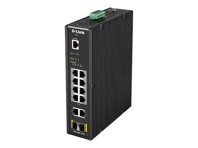 D-Link 12-Port Gigabit Switch – PoE+ für Industrieumgebungen