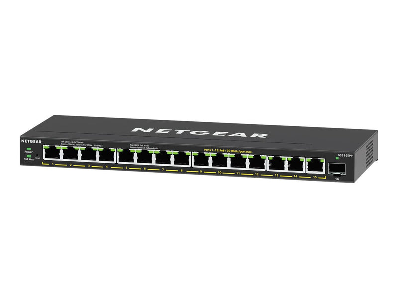 Netgear 16-Port Switch – Gigabit Ethernet, PoE+ Unterstützung