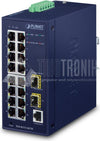 Planet Technology 16-Port Managed Switch – Gigabit Netzwerk, vielseitige Montage